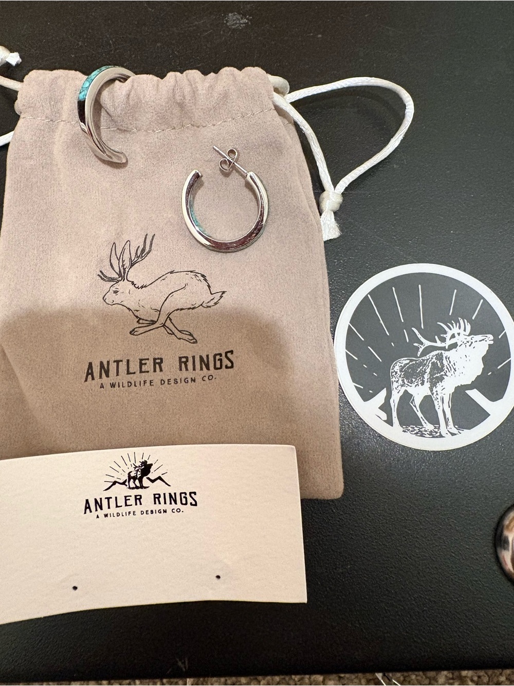 Sterling Silver Hoop Earrings - Antler rings